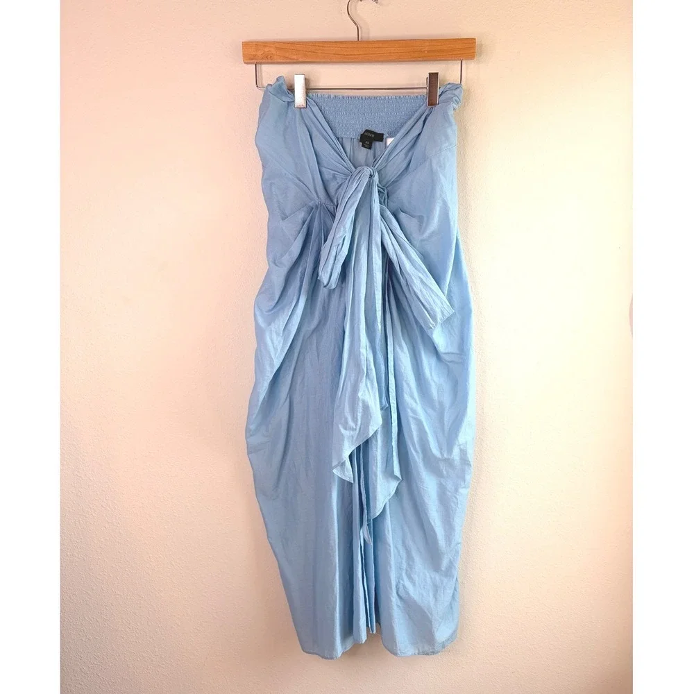 J. Crew Convertible Sarong 100% Cotton Light Blue Size XS
